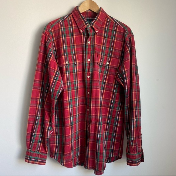 Ralph Lauren Classic RL Workshirt 100% Cotton Flannel Plaid Size Large - Picture 2 of 10